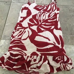 Red and White Hawaiian Patterned Dress Girls !!
